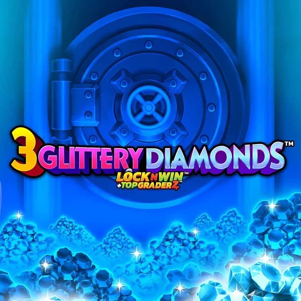 Official Slots logo: 3 Glittery Diamonds by PearFiction Studios at Vegashero Casino