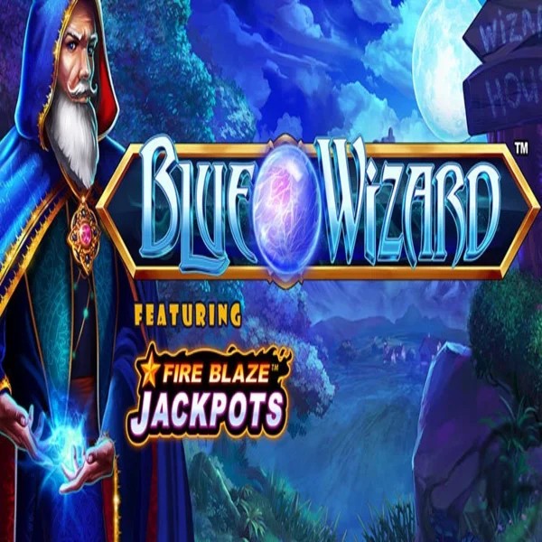 Blue Wizard Fire Blaze Jackpots logo – Slots by Rarestone Gaming at Vegashero Casino
