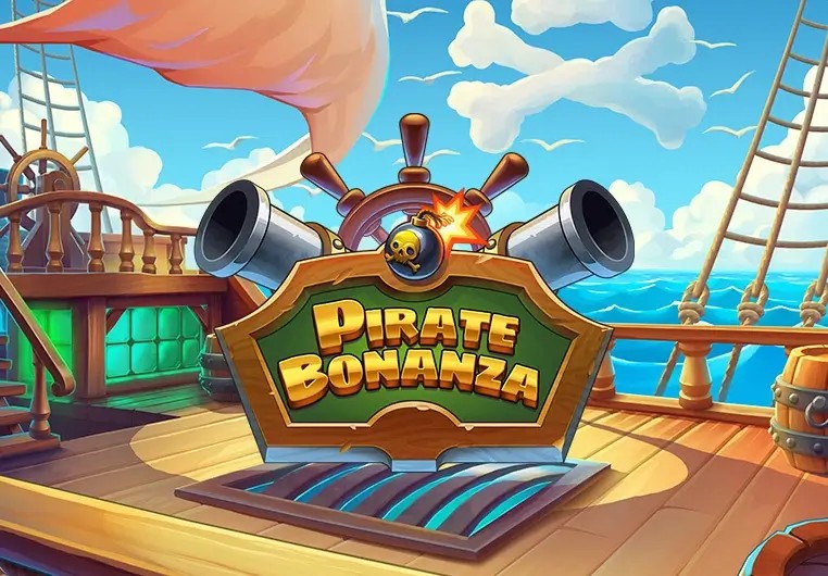 Pirate Bonanza Slot online game logo by Backseat Gaming on vegasherocasino-es.com